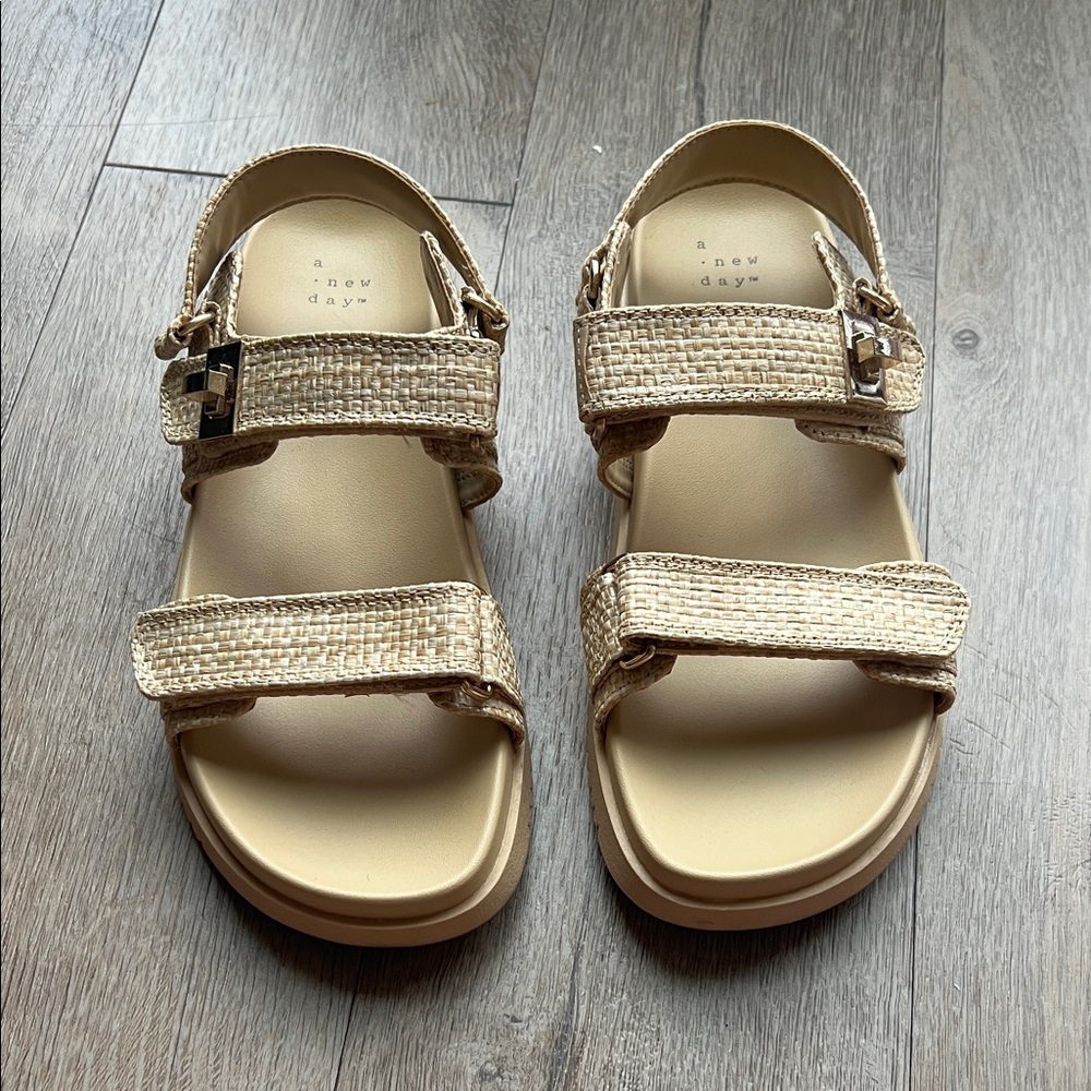 A New Day Beige Textured Sandals